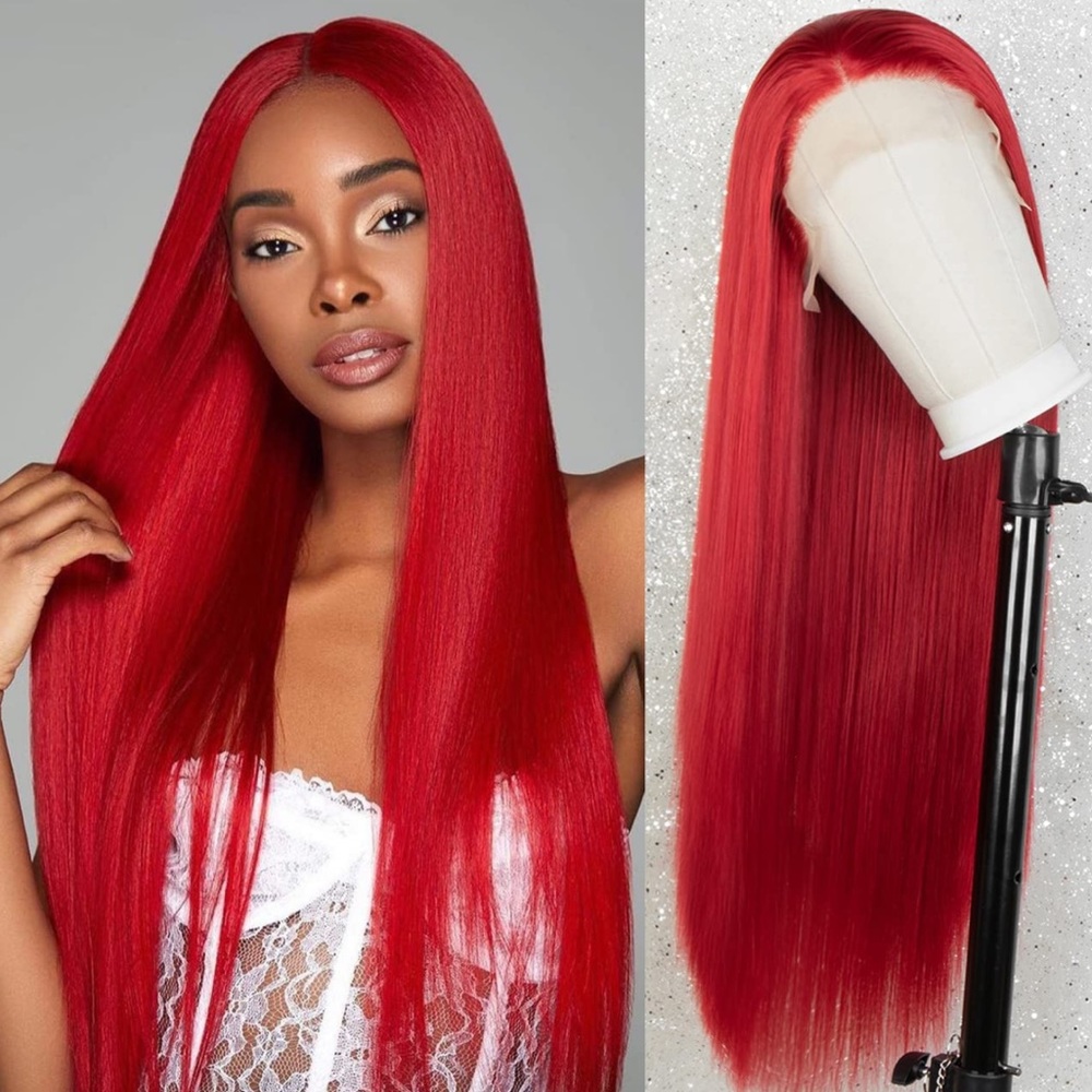 22” RED STRAIGHT LACE FRONT WIG *NEW*
